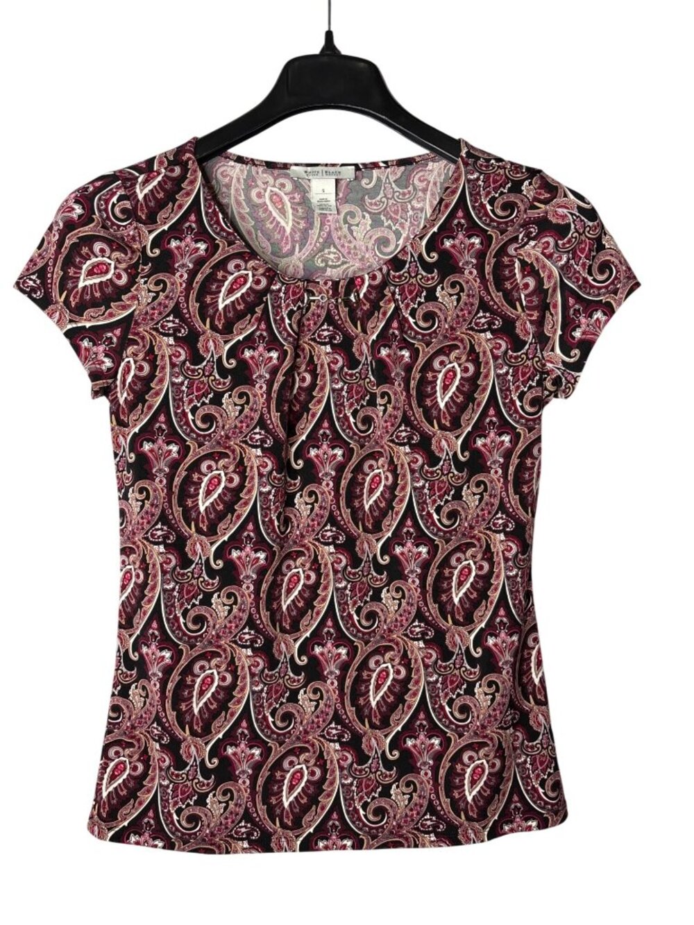 White House Black Market Blouse Top Size S Paisley Multicolor